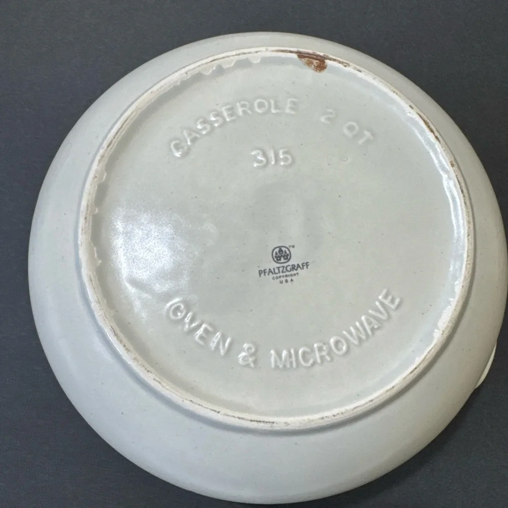 PFALTZGRAFF Vintage Casserole Dish Ivory Stoneware 8” Pot Oven & Microwave Safe